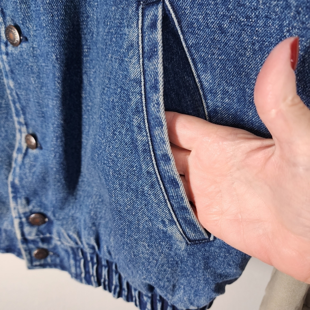 WRANGLER MIXED-MATERIAL BOMBER/VARSITY STYLE JACKET - Picture 7 of 12